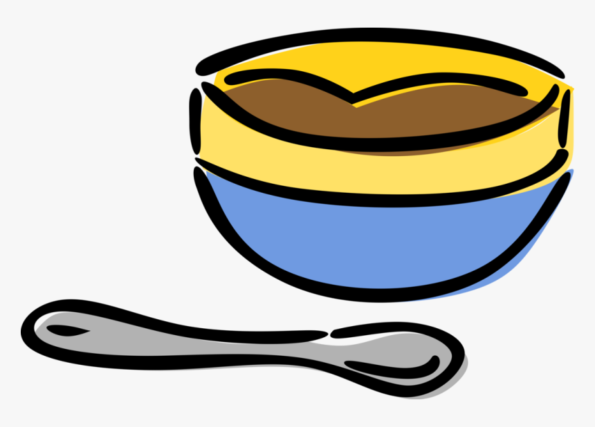 Vector Illustration Of Dessert Dish In Bowl With Spoon, HD Png Download, Free Download