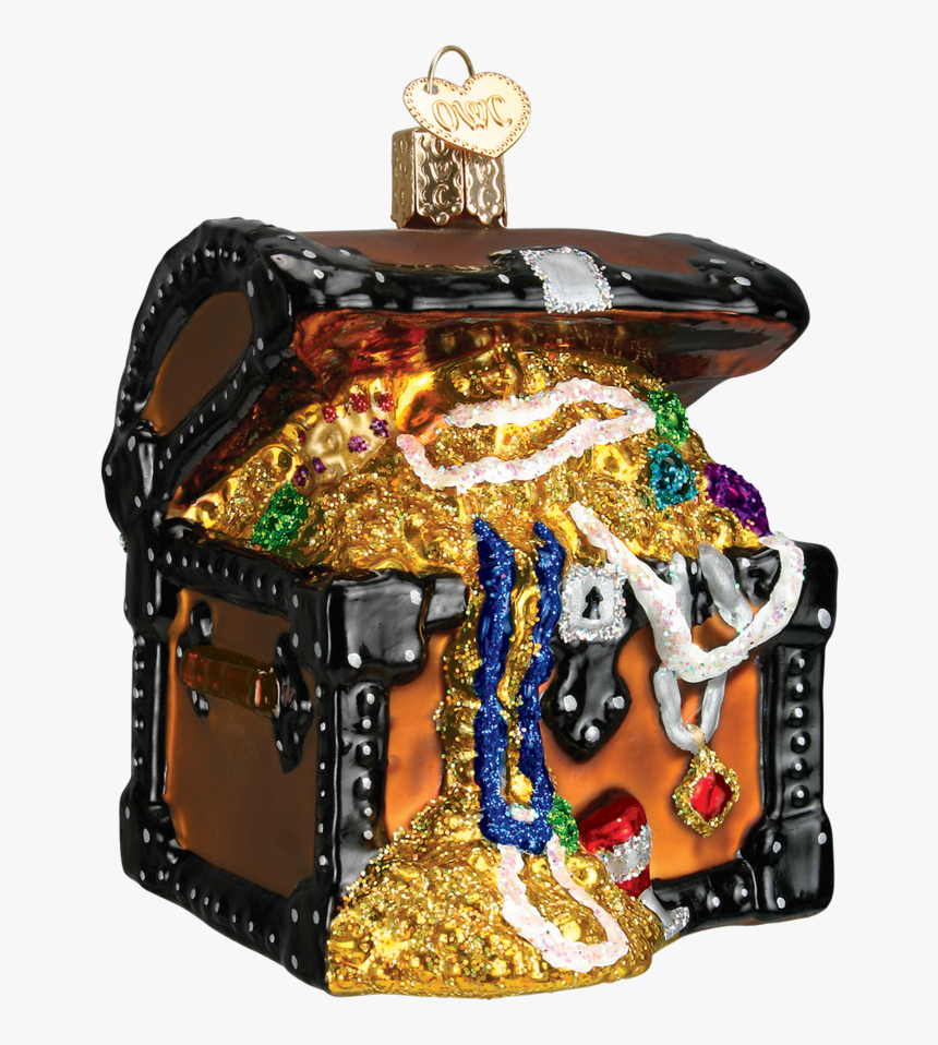 Treasure Chest Ornament Old World Christmas On It-ornamental - Treasure Chest With Jewels, HD Png Download, Free Download