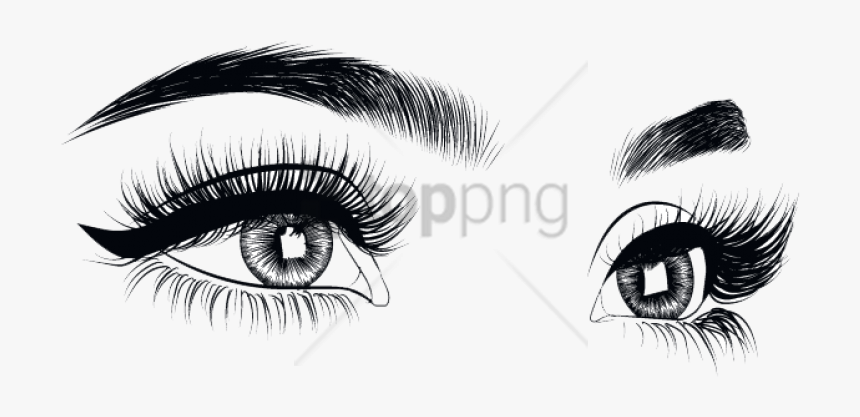 Eyelashes Transparent Background - Transparent Background Lashes Clipart, HD Png Download, Free Download