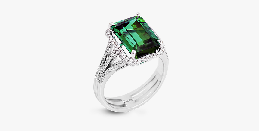 18k White Gold Colored Stone Ring Tipton"s Fine Jewelry - Emerald Gemstones Ring Png, Transparent Png, Free Download