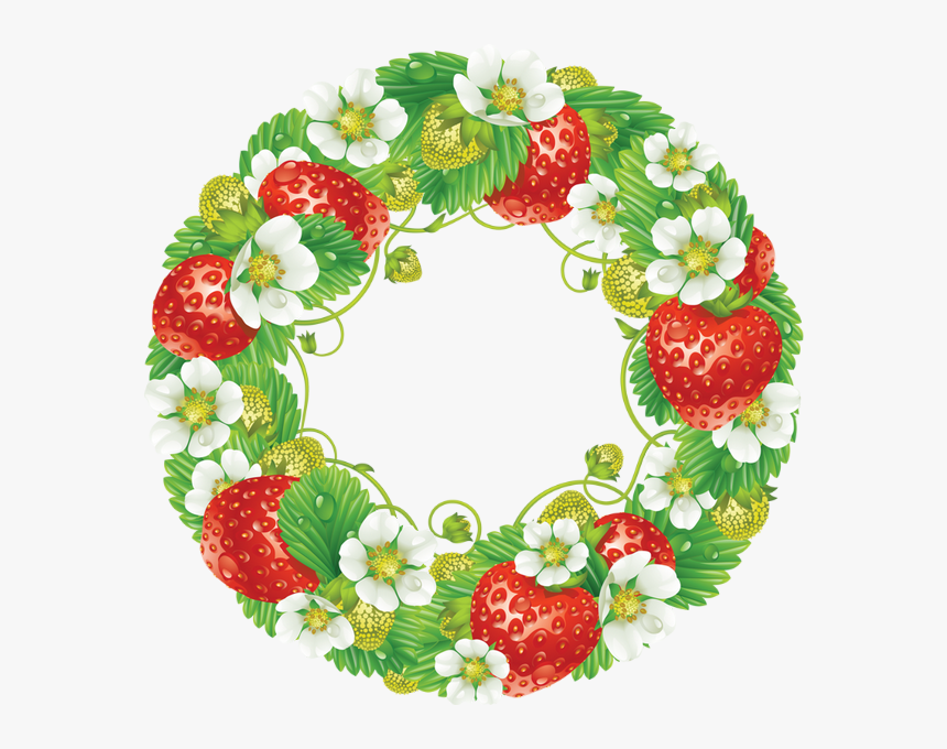 Cadre Png - Strawberry Circle Frame, Transparent Png, Free Download