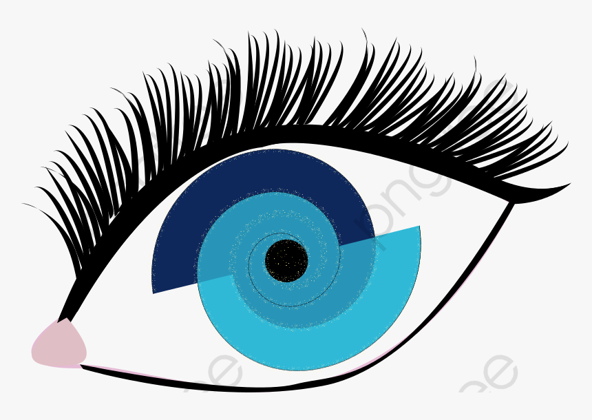 Transparent Blue Eyes, Cartoon Eyes, Long Eyelashes - Eyelash, HD Png Download, Free Download