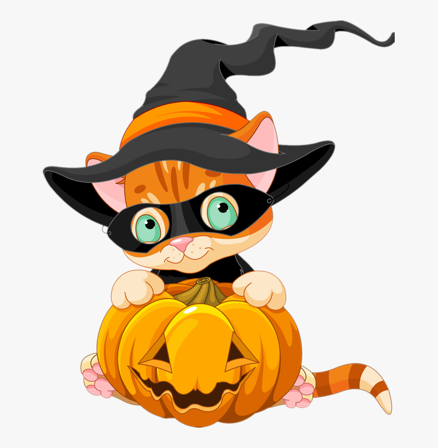 Cute Halloween Cat In Pumpkin Clipart - Cute Halloween Cat Clipart...