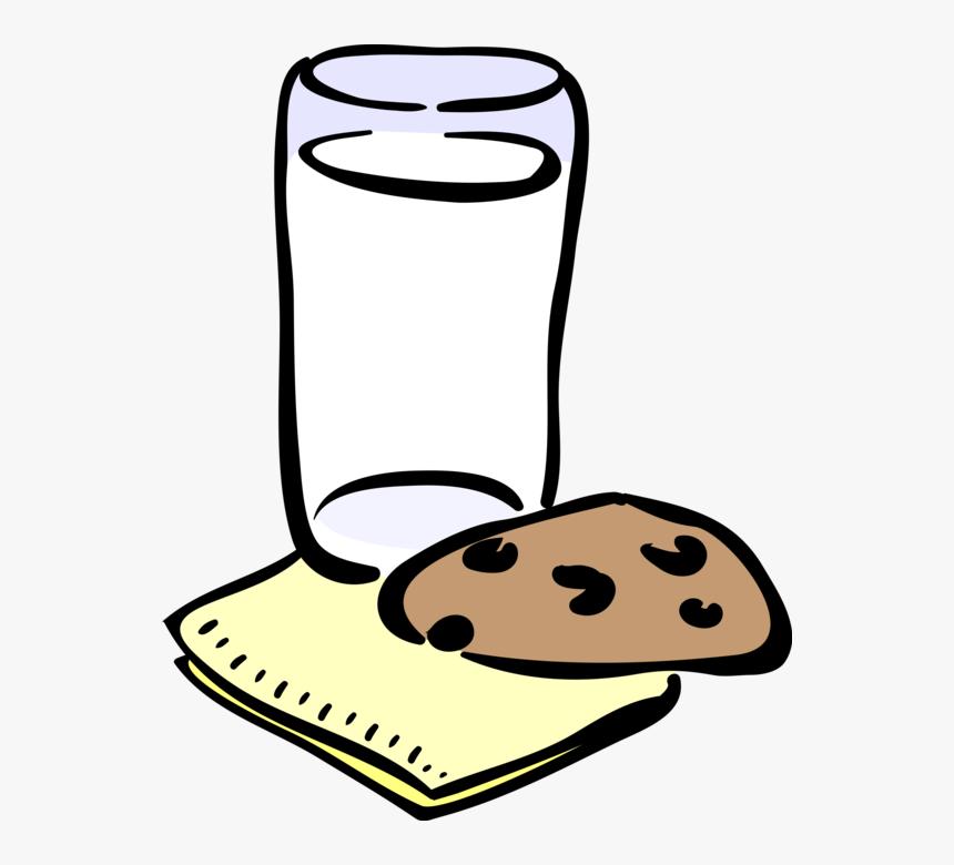 Vector Illustration Of Dairy Milk And Cookie Food Snack - Chocolate Chip Cookie Chemical Reaction, HD Png Download, Free Download