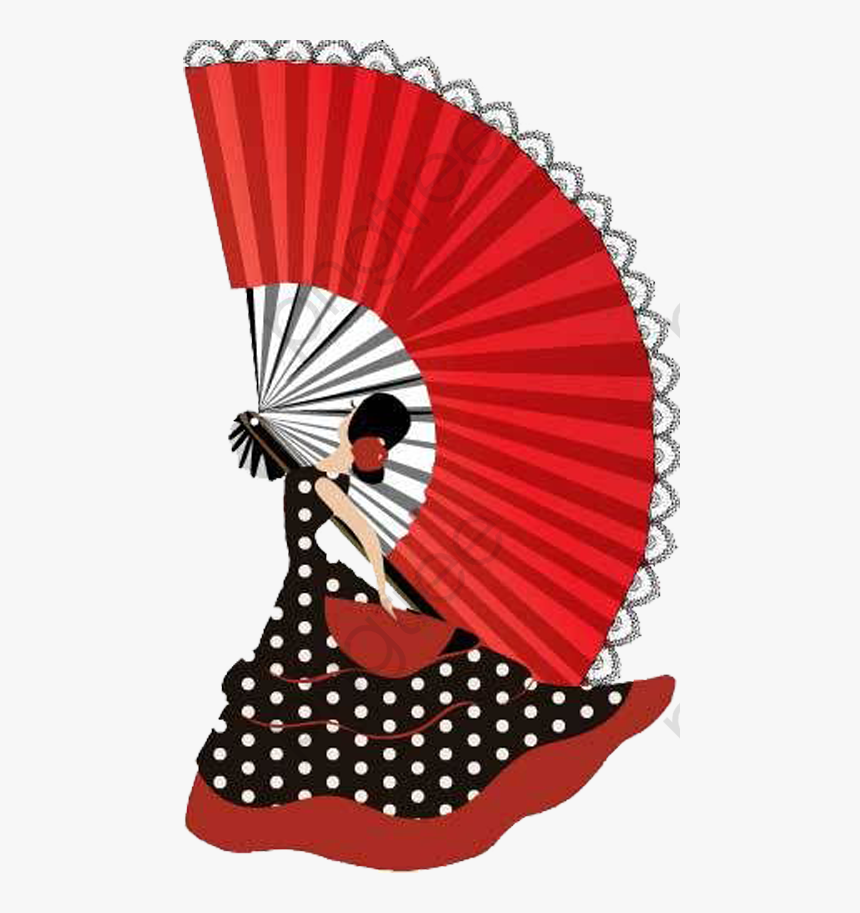 Red Fan - Abanico Flamenco Dibujo, HD Png Download, Free Download