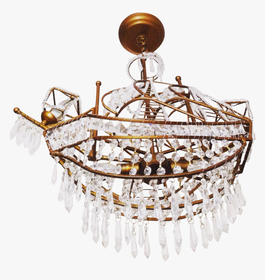 Gold & Crystal Ship Chandelier, HD Png Download, Free Download