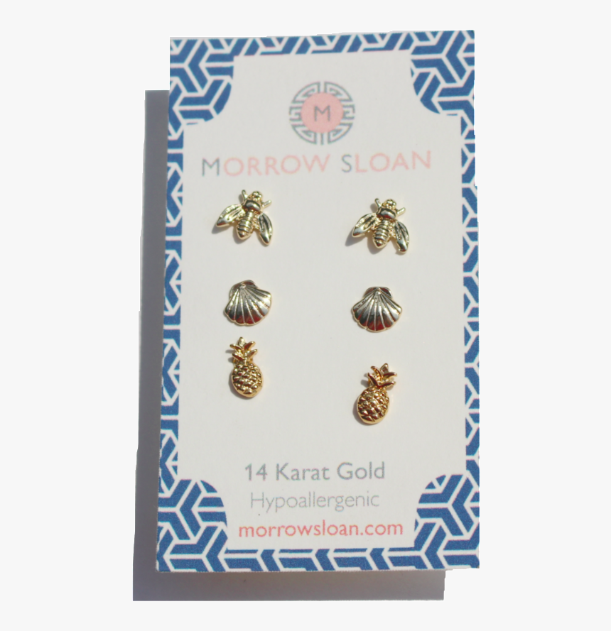 14k Gold Pineapple Stud Earrings - Koinobori, HD Png Download, Free Download