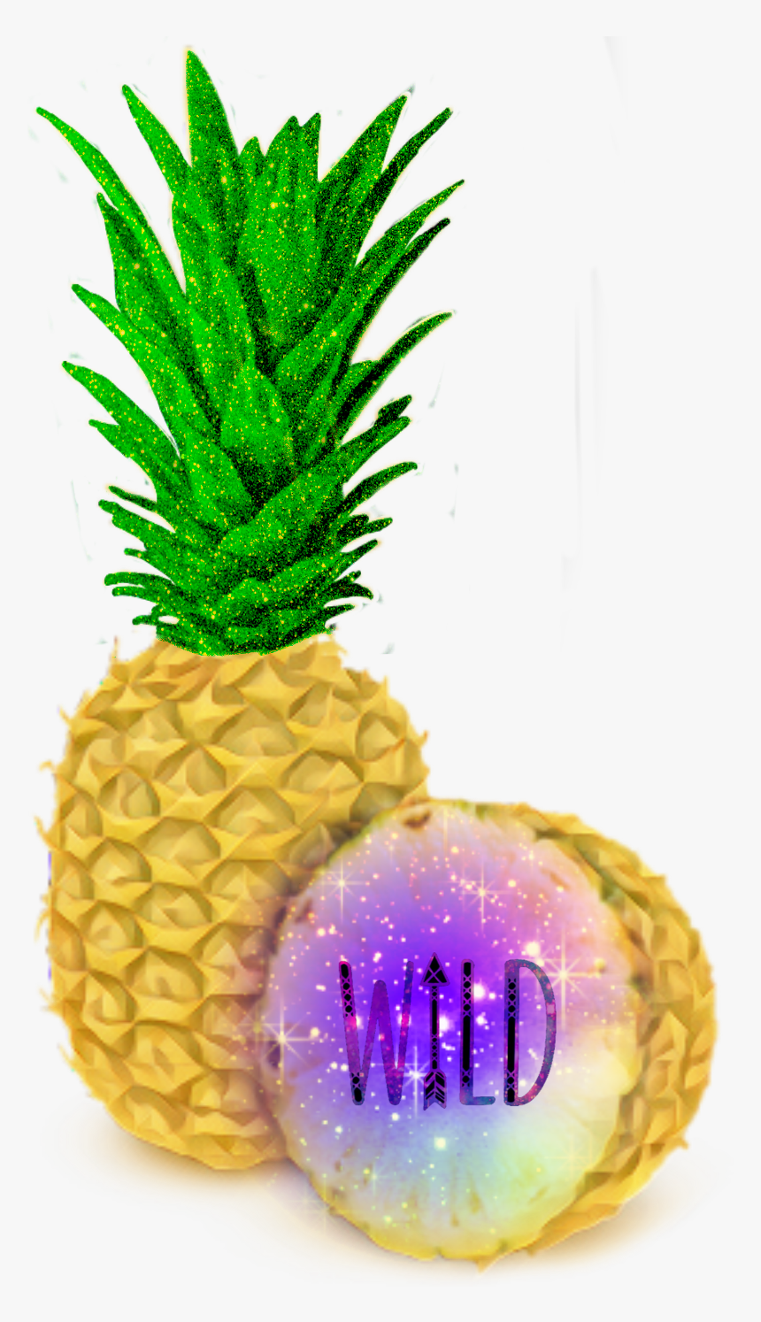 #galaxy #pineapple #wild #glitter #gold #sticker #freetoedit, HD Png Download, Free Download