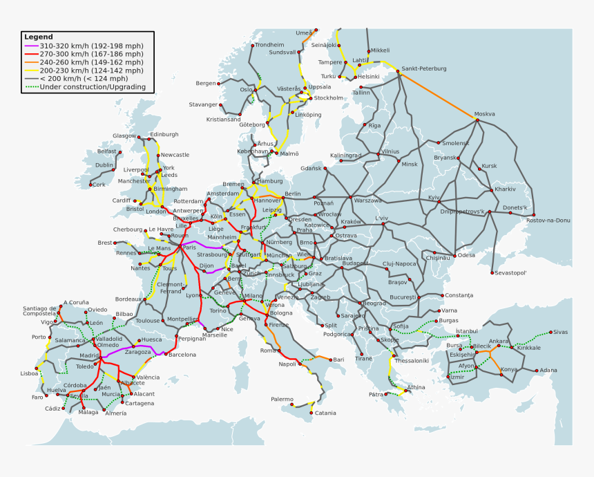 Sleeper Train Europe Map, HD Png Download - kindpng
