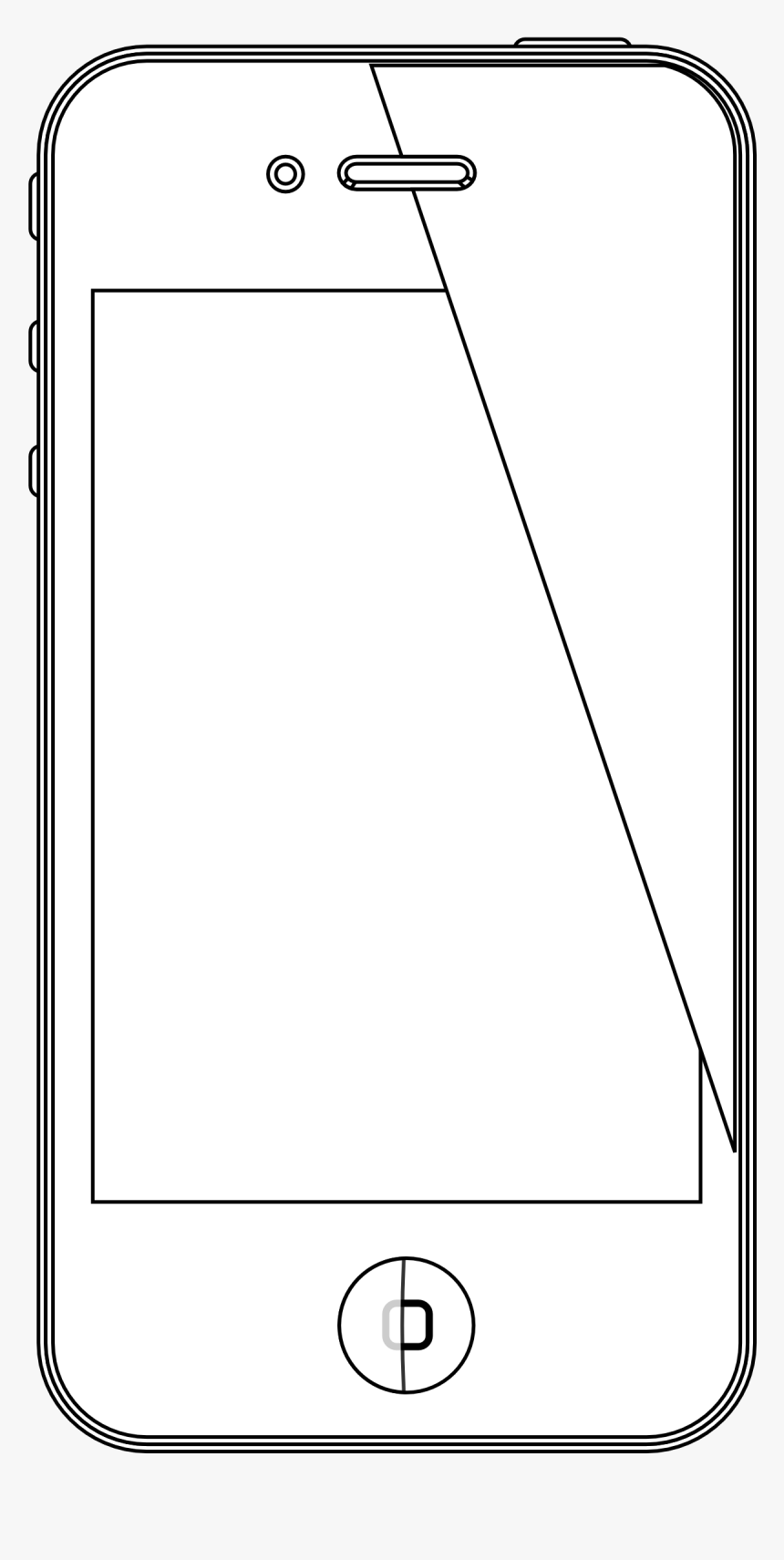 Iphone 4 4s Black White Line Art Scalable Vector Graphics - Vector Iphone 4s, HD Png Download, Free Download