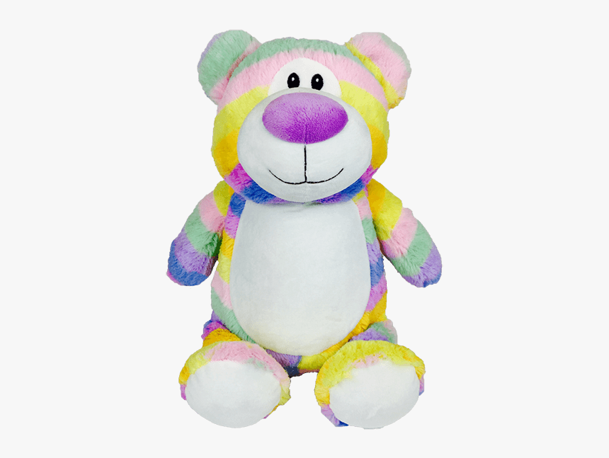 Pastel Rainbow Bear Cubby - Stuffed Toy, HD Png Download, Free Download