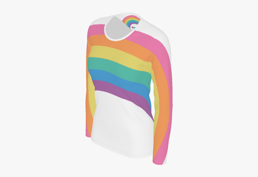 Vintage Style Pastel Rainbow Shirt With Wraparound - Long-sleeved T-shirt, HD Png Download, Free Download