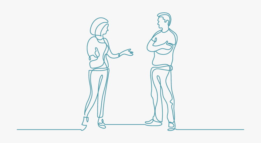 Tratar Los Problemas De Pareja - Drawing Of Two Person Talking, HD Png Download, Free Download