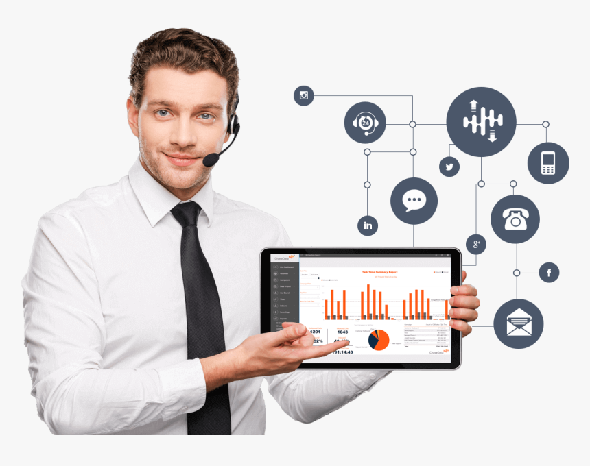 Powerful And Affordable Cloud-based Call Center Software - Call Center Man Png, Transparent Png, Free Download