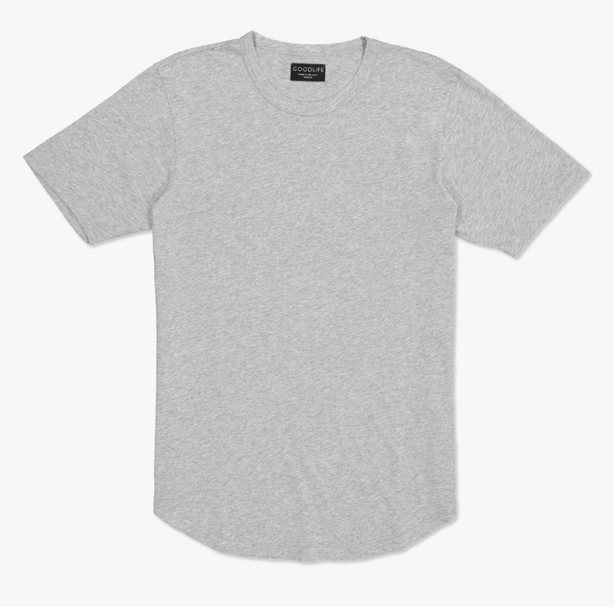 Short Sleeve Supima Scallop Crew Tee Heather Grey - B&c Safran Heather Grey, HD Png Download, Free Download