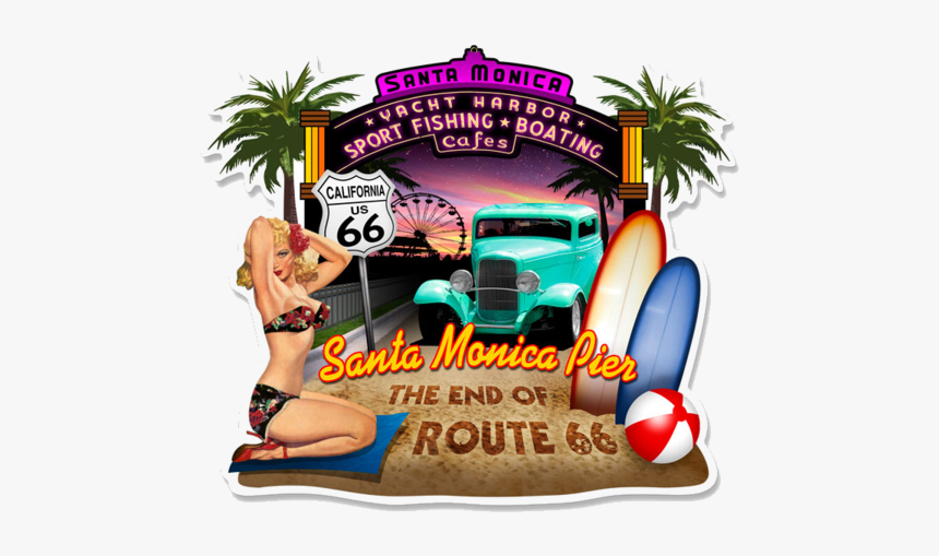 Santa Monica Pier Clipart, HD Png Download, Free Download