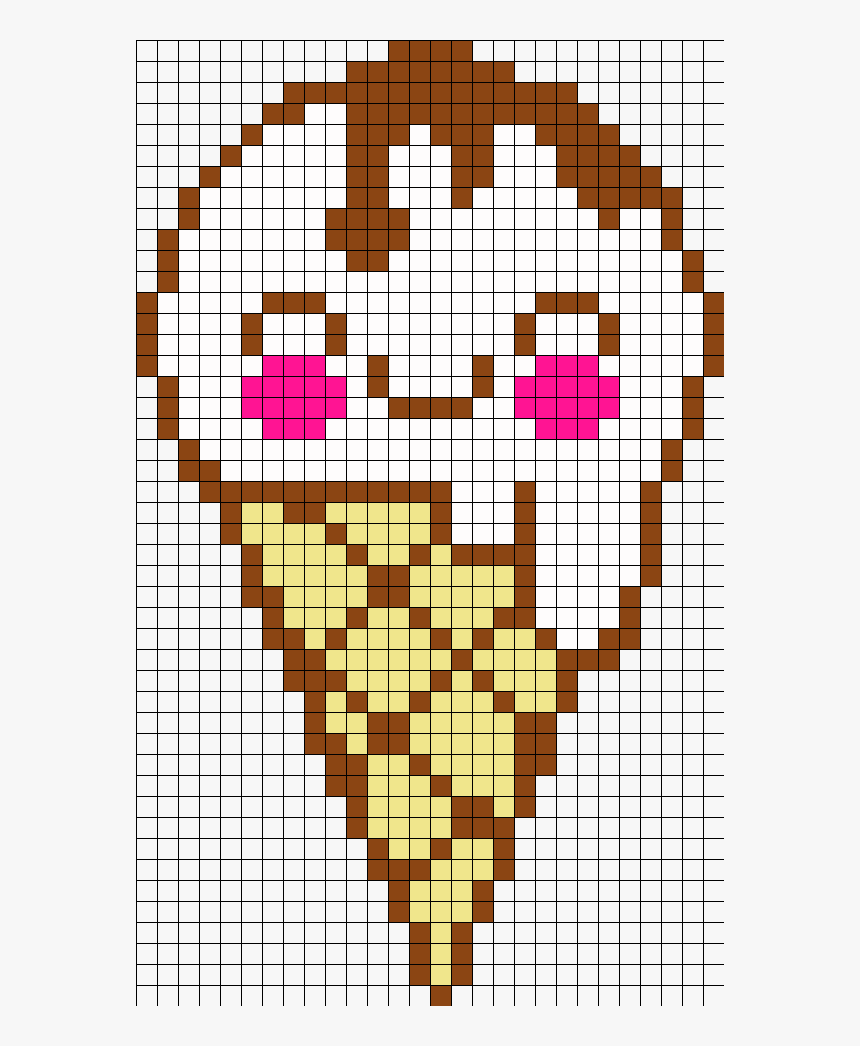 Helado Kawaii Perler Bead Pattern / Bead Sprite - Cute Ice Cream Pixel Art, HD Png Download, Free Download