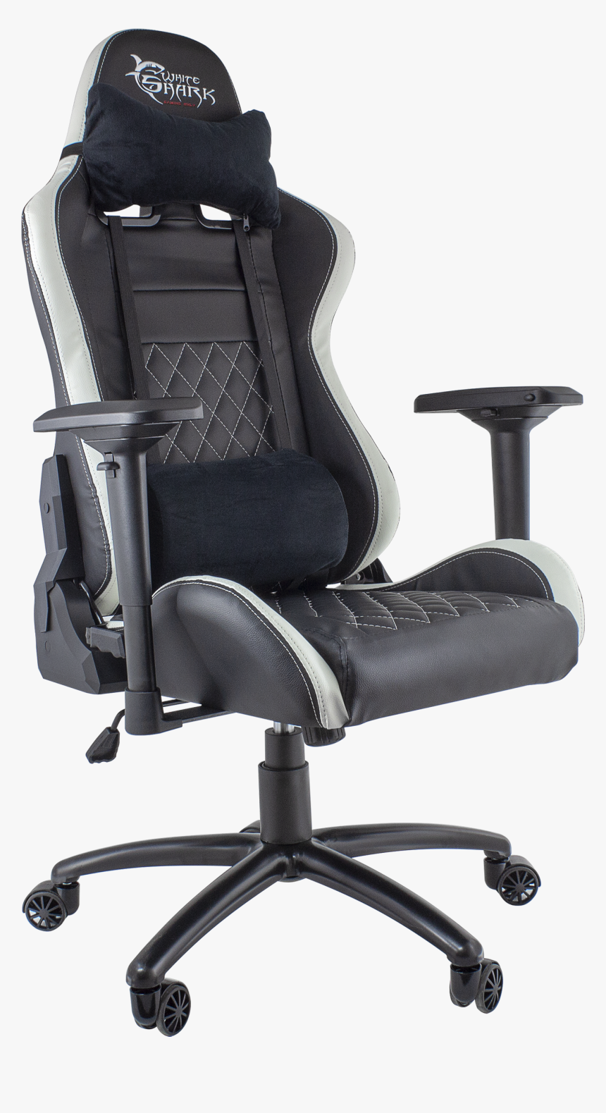 White Shark Gaming Chair Nitro Gt Black/white-1 - White Shark Chair Nitro Gt, HD Png Download, Free Download