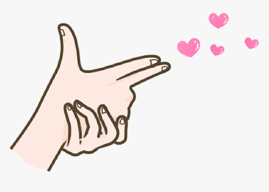 #heart #saranghae #finger #fingergun #love #soft #kawaii - Saranghae Finger Heart Png, Transparent Png, Free Download