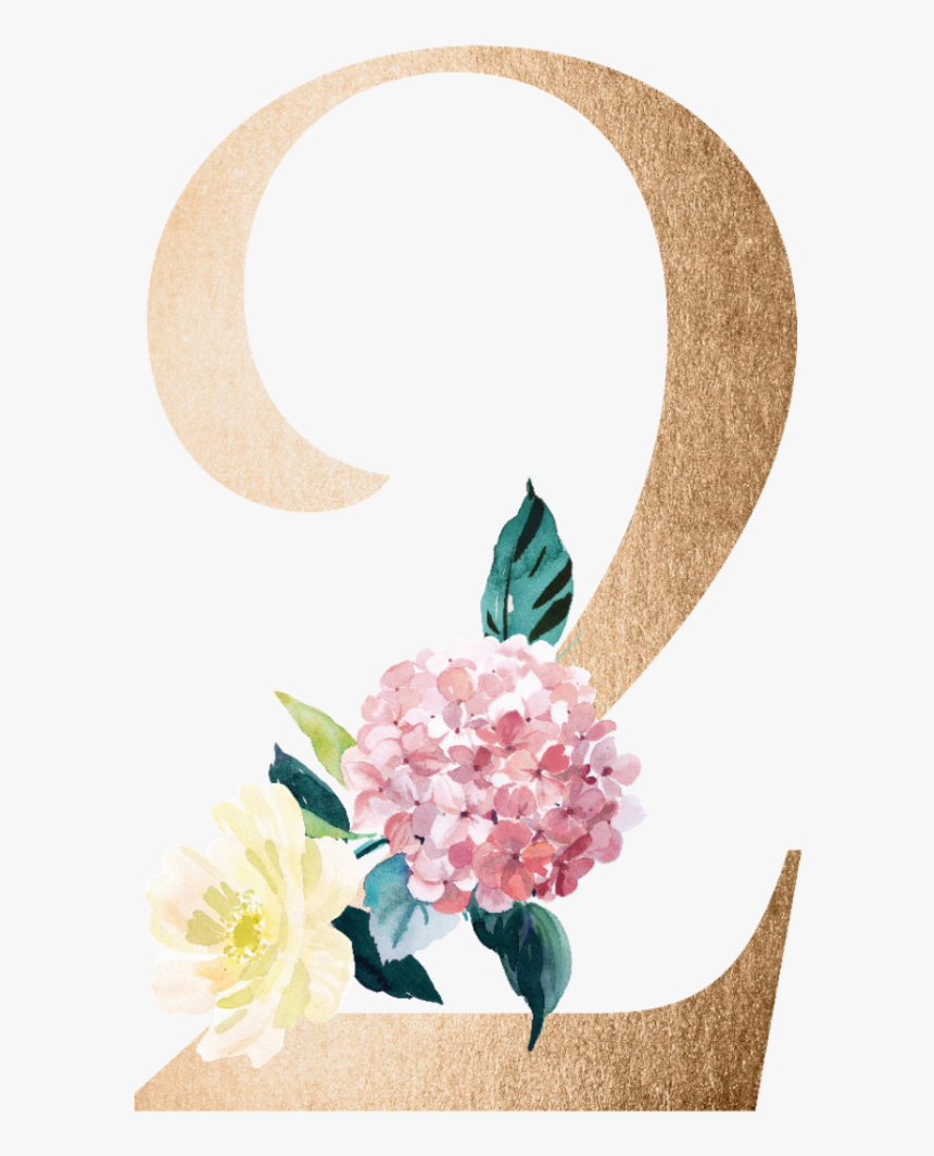 2 Dos Numero Numeros Number Two - Numero 2 Floral Png, Transparent Png, Free Download