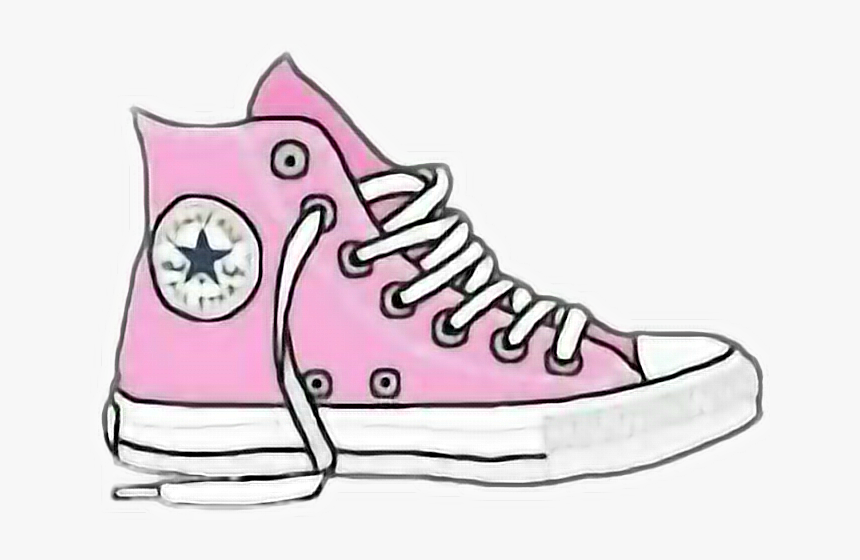 Transparent Tennis Shoes Clipart - Pink Converse Sticker, HD Png Download, Free Download