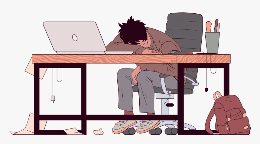 Man Sleeping On Desk Png , Transparent Cartoons - Man Sleeping On Desk Clipart, Png Download, Free Download