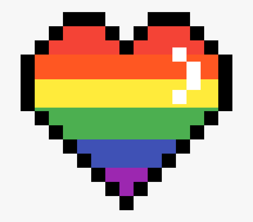 Transparent Rainbow Heart Png - Pixel Heart Transparent Background, Png Download, Free Download