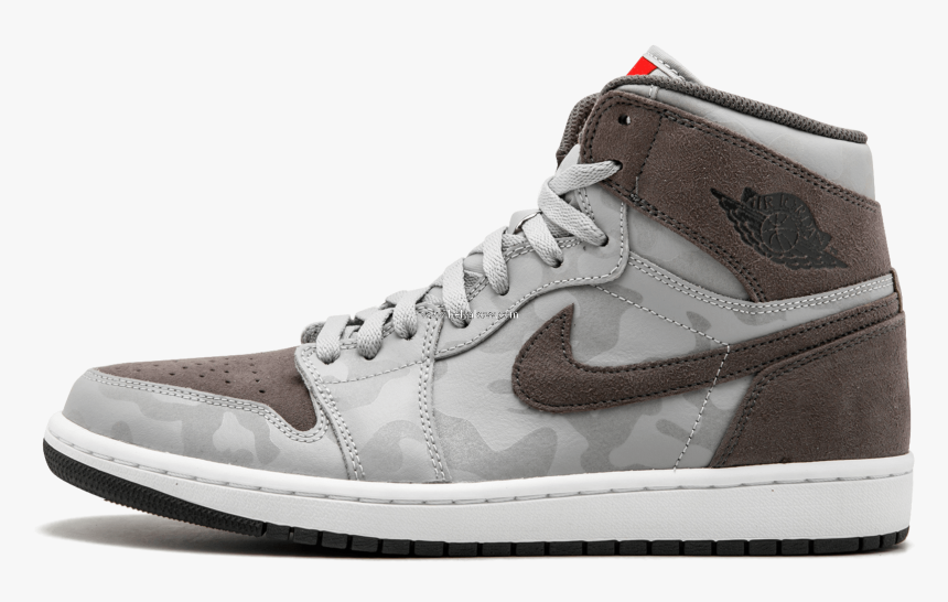 In Shape Air Jordan 1 Retro High Prem - Jordan One Wolf Grey Camo, HD Png Download, Free Download