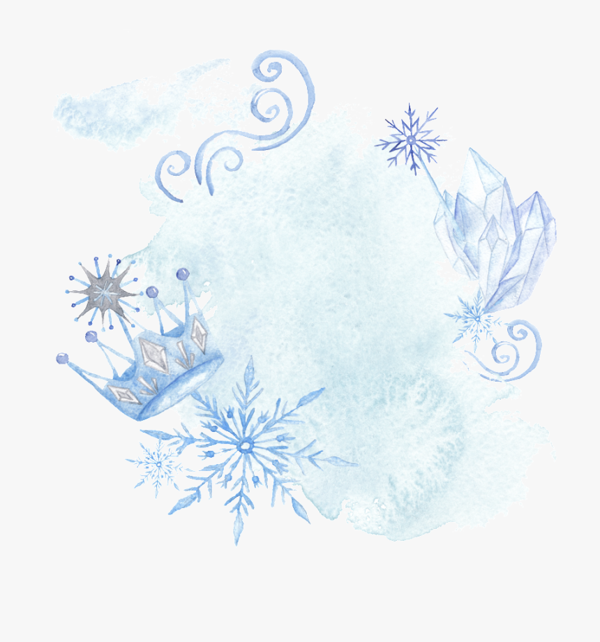 Blue Hand Drawn Crown Snowflake Cartoon Snow Transparent - Illustration, HD Png Download, Free Download