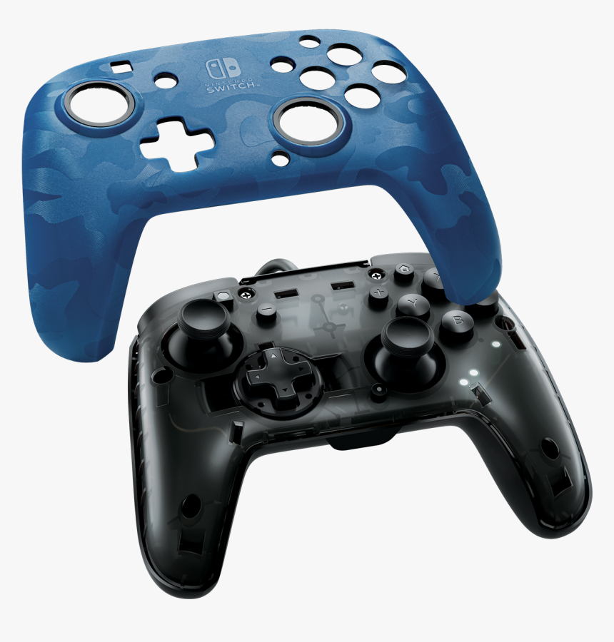 Nintendo Blue Camo Face - Nintendo Switch Wired Controller, HD Png Download, Free Download