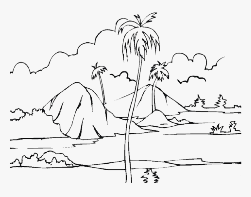 Download Collection Of Free Scenery Landscape Coloring Pages Hd Png Download Kindpng