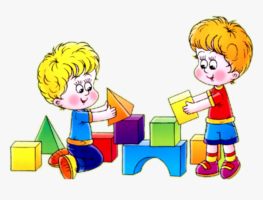 Kids Playing With Blocks Clip Art