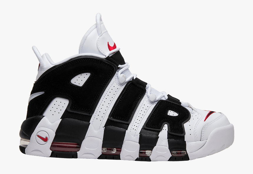 Nike Air More Uptempo White Black Red, HD Png Download, Free Download