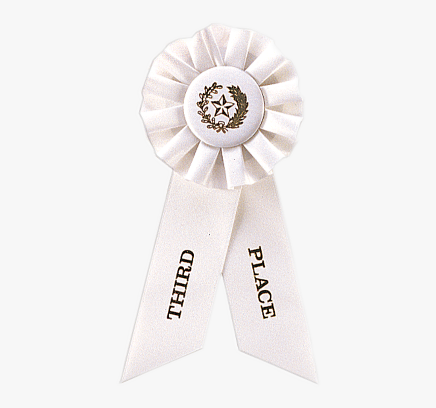 3rd Place White Rosette Ribbon - Award Rosette Ribbon 2nd Place Ribbon, HD Png Download, Free Download