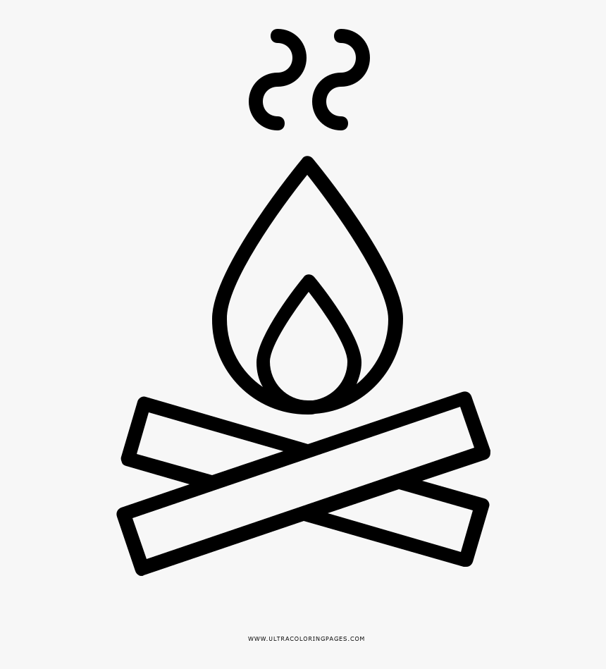 2018 Campfire Coloring Page With Ultra Pages And - Marshmallow Svg, HD Png Download, Free Download