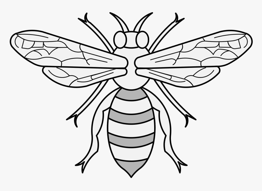 Bee Traceable Heraldic Art Honey Bee Hive Clip Art - Traceable Bee, HD Png Download, Free Download