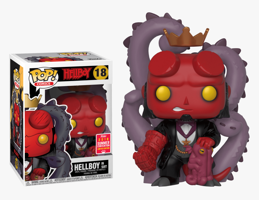 Hellboy Png -hellboy Suit Funko Pop Vinyl Figure Pop - Comic Con Exclusive Funko Pop 2018, Transparent Png, Free Download