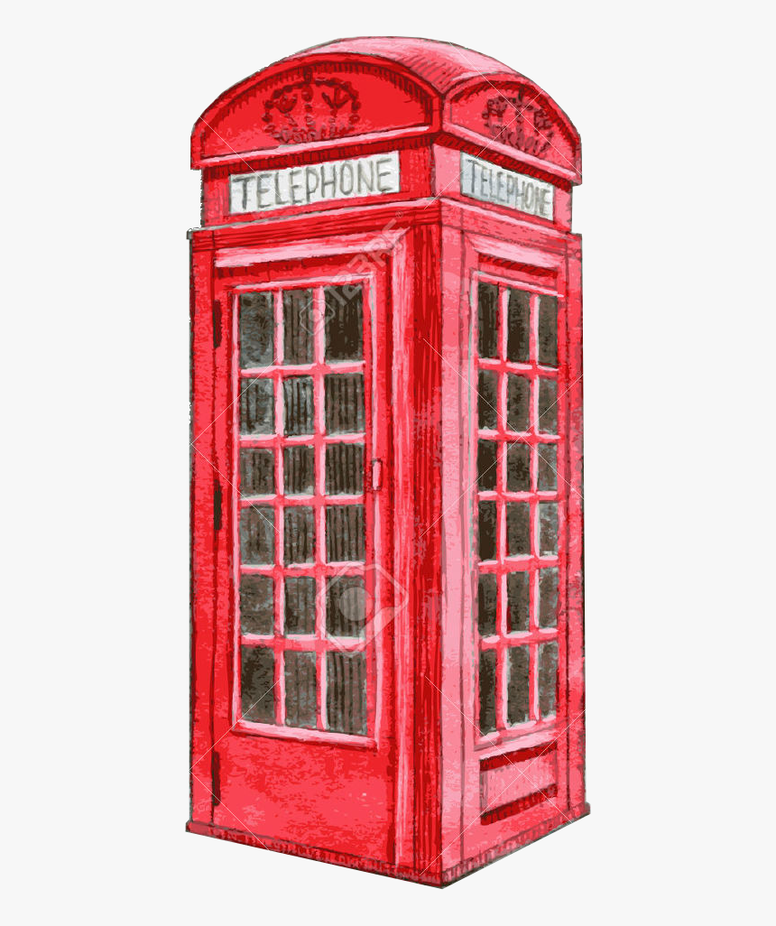 London Clipart Red Telephone Box - London Telephone Box Drawing, HD Png Download, Free Download