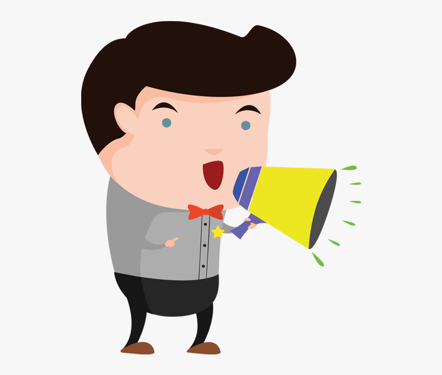 Megaphone Clipart Person - Man With Loudspeaker Clipart Png, Transparent Png, Free Download