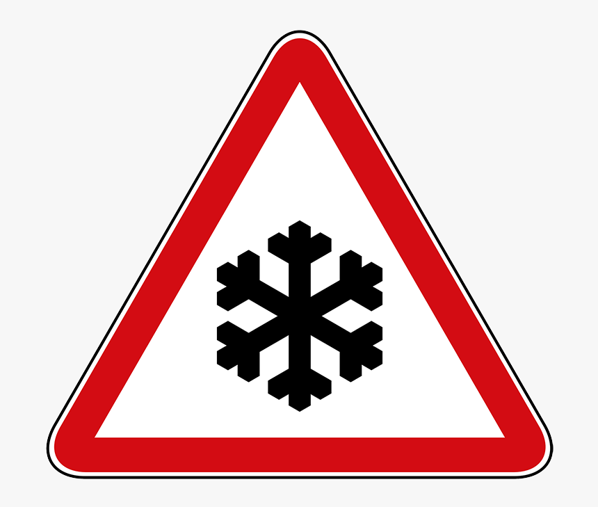 Snow Warning Sign - Printable Clip Art Road Signs, HD Png Download, Free Download