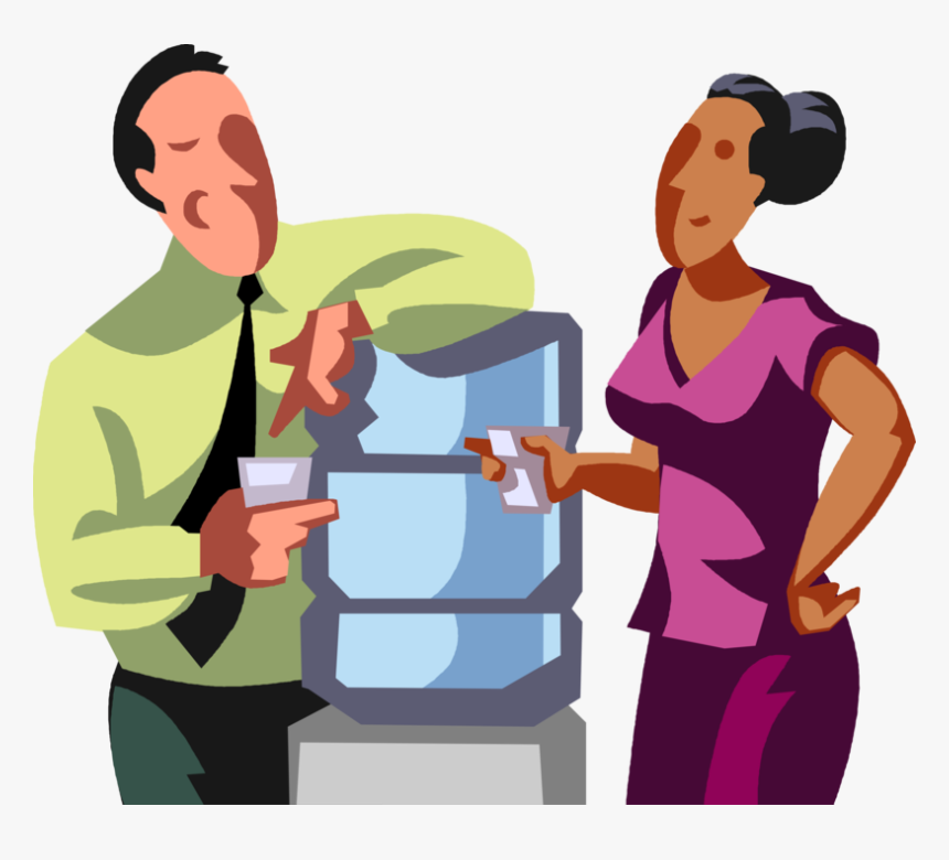 Vector Illustration Of Office Workers Talk And Exchange - Co Workers Clipart Png, Transparent Png, Free Download