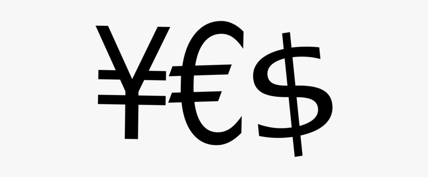 Angle,text,symbol - Euro Dollar Yen Clipart, HD Png Download, Free Download
