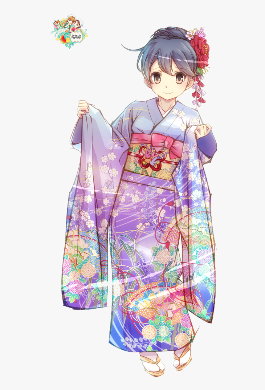 Transparent Kimono Png - Anime Girl In Kimono, Png Download, Free Download