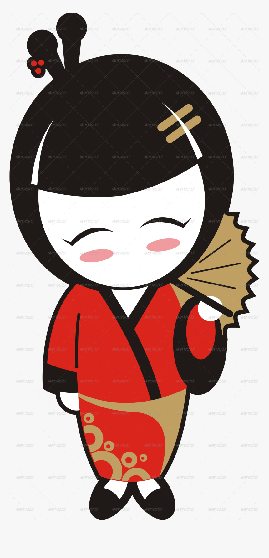 Girl In Kimono, Id - Kimono Girl Clip Art Transparent Background, HD Png Download, Free Download