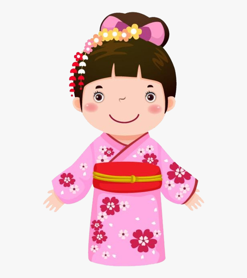 Japan Clipart Clothing Japanese - Kimono Cartoon, HD Png Download, Free Download