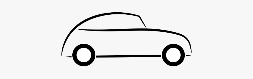 Simple Cartoon Car Black And White, HD Png Download, Free Download