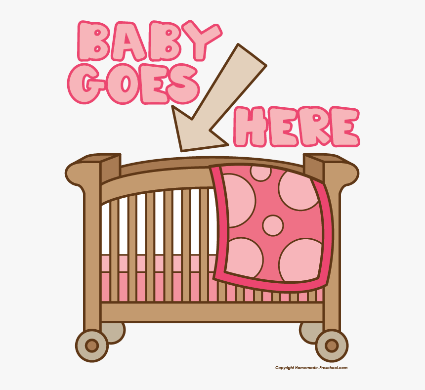 Pink Clipart Baby Crib - Baby Crib Clipart, HD Png Download, Free Download