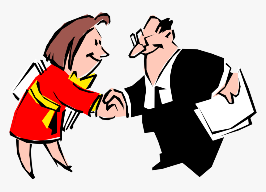 Vector Illustration Of Executives Shake Hands Before - Conflict Management Gif, HD Png Download, Free Download