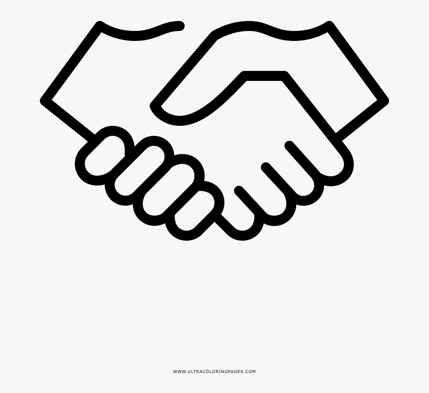 Handshake Coloring Page - Transparent Background Handshake Clipart, HD Png Download, Free Download