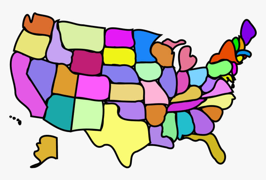 Symmetry,area,artwork - Cartoon Map Of America, HD Png Download, Free Download